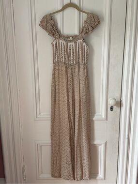 Women’s Sim & Sam Floral Cotton Lined Sleeveless Jumpsuit Size Medium